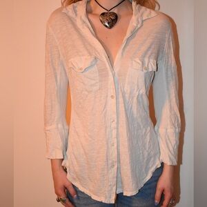 James Perse Off-White Button-Down Shirt